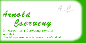 arnold cserveny business card